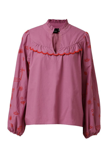 Emily Lovelock Candice Blouse Mulberry