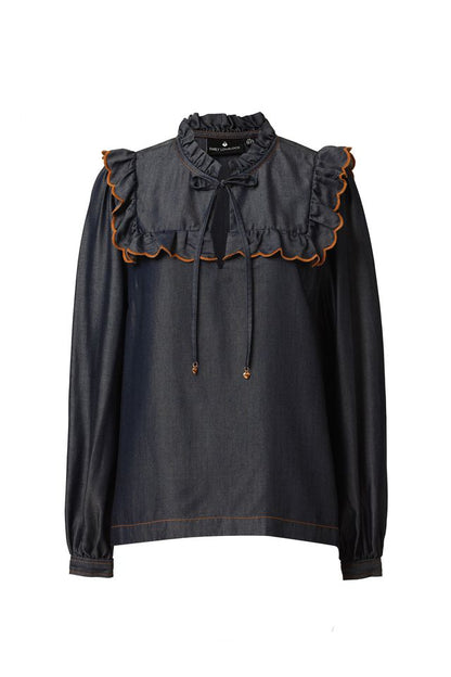 Emily Lovelock Daisy Blouse Blue