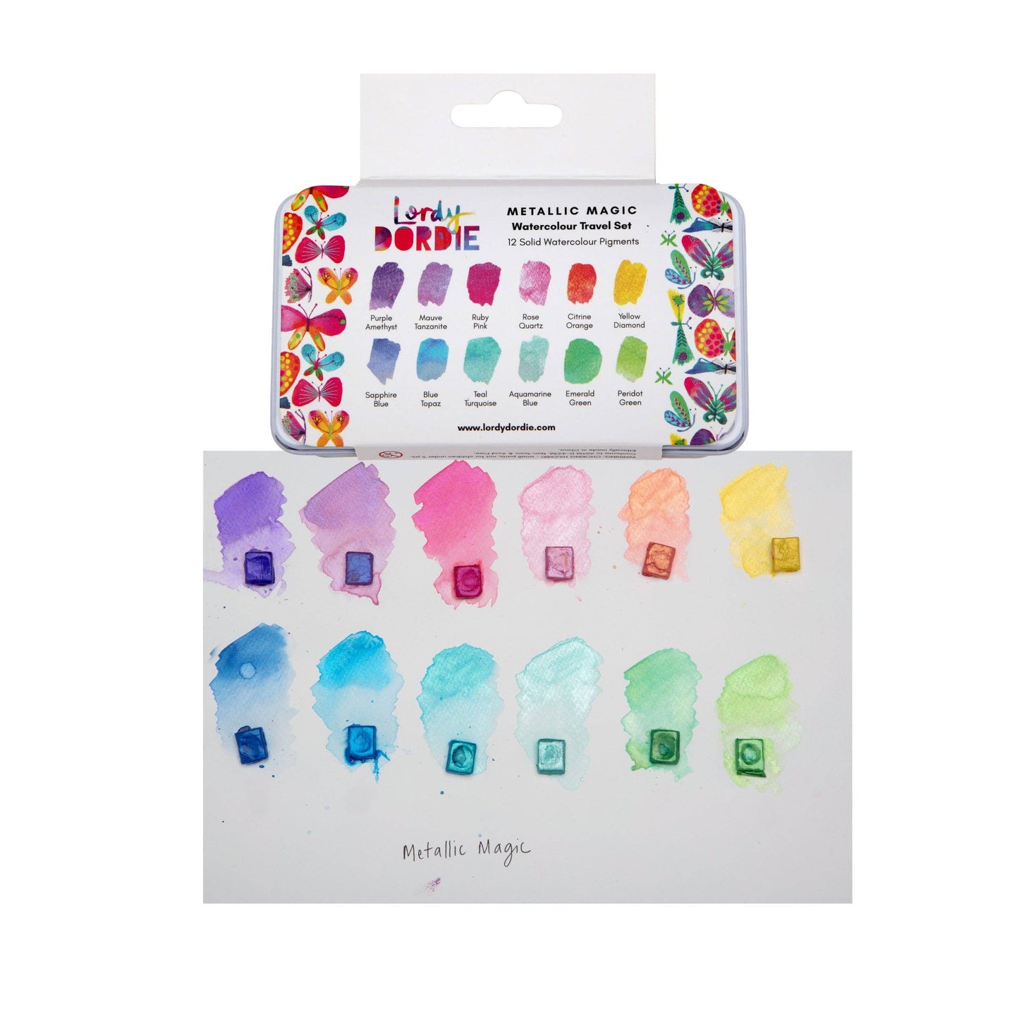 Lordy Dordie "Metallic Magic" Watercolour Travel Paint Set