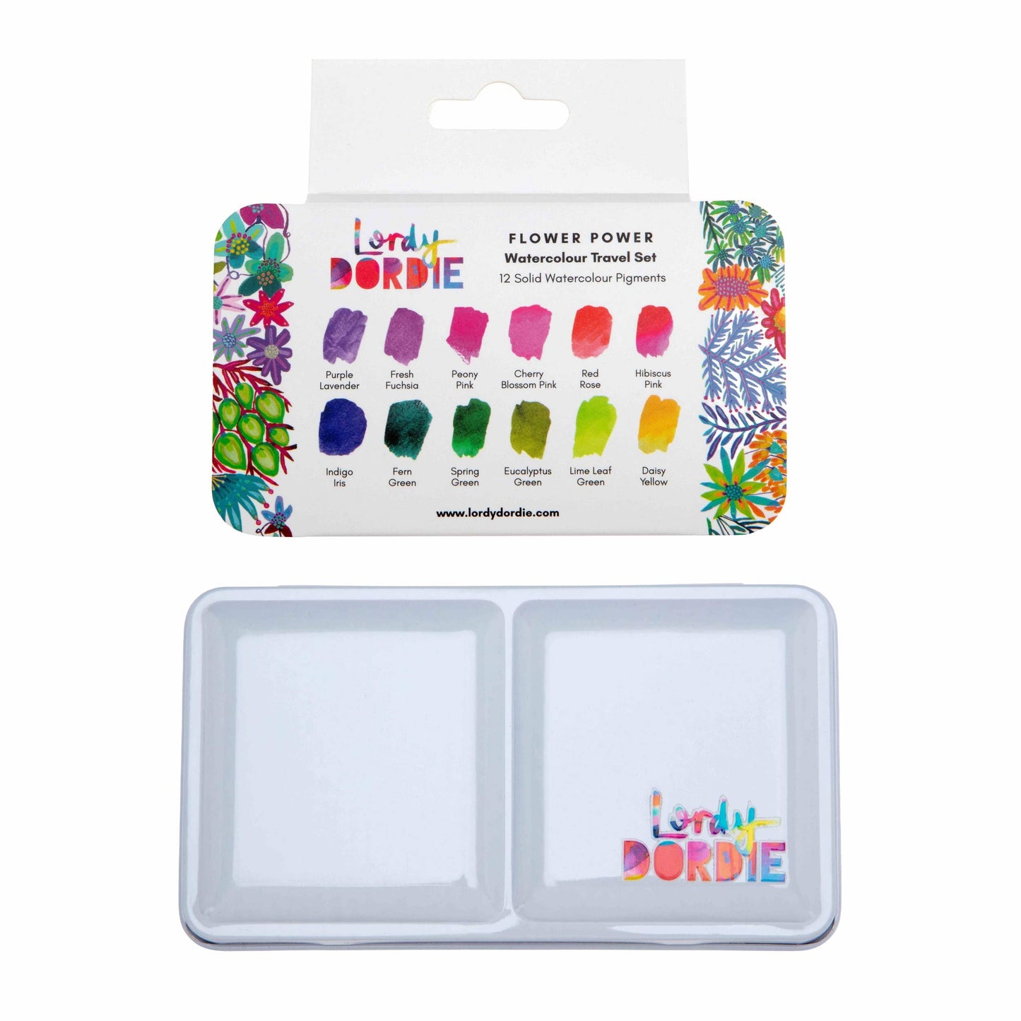 Lordy Dordie "Flower Power" Watercolour Travel Paint Set