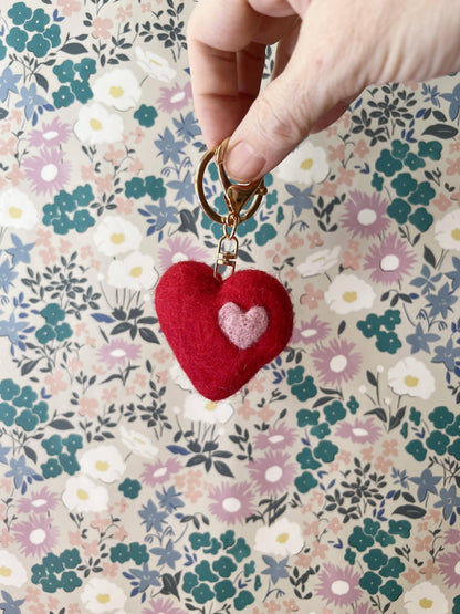 Home Dweller Felt Heart Keychain