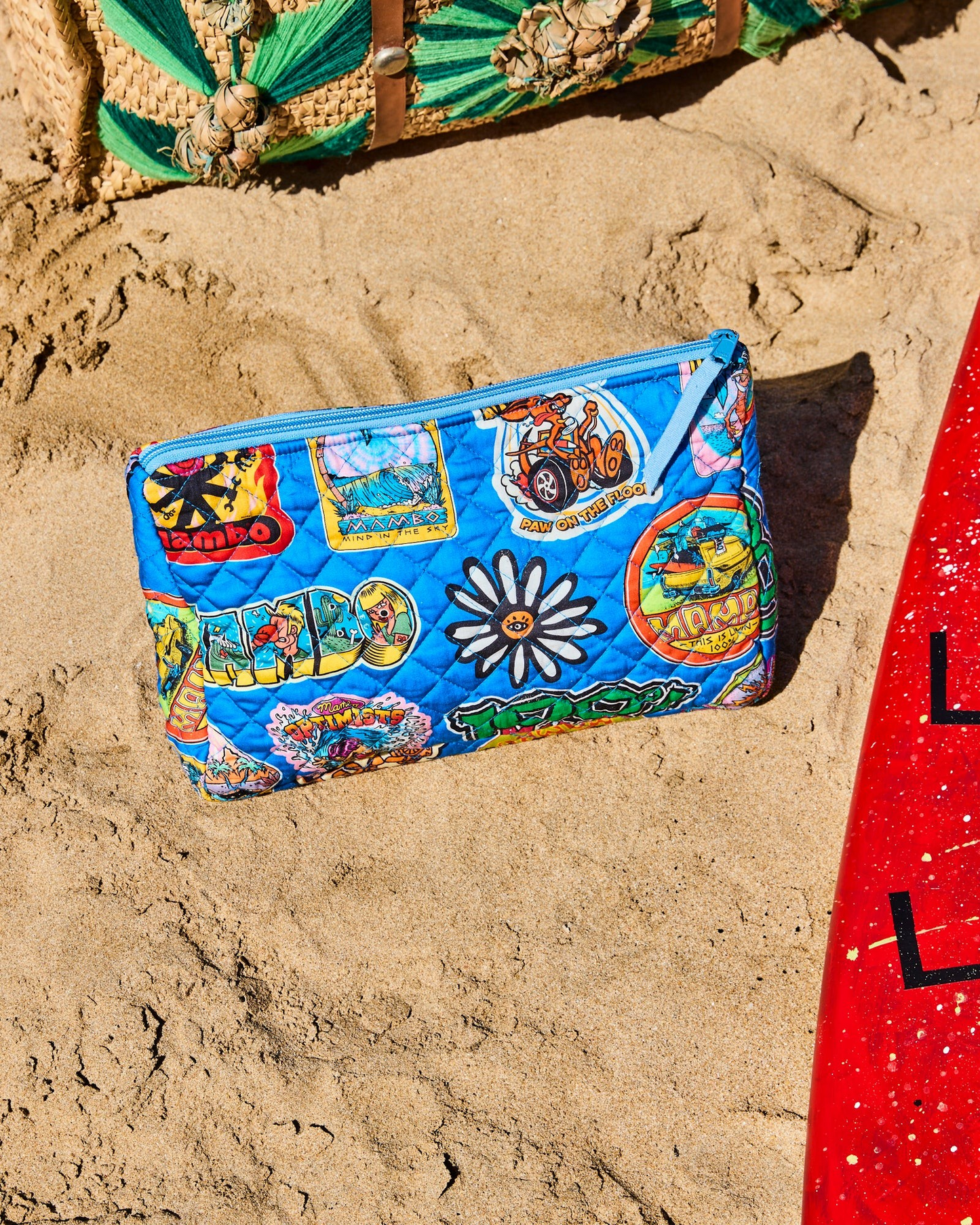 Kip&Co x Mambo Sticker Club Quilted Cotton Toiletry Purse