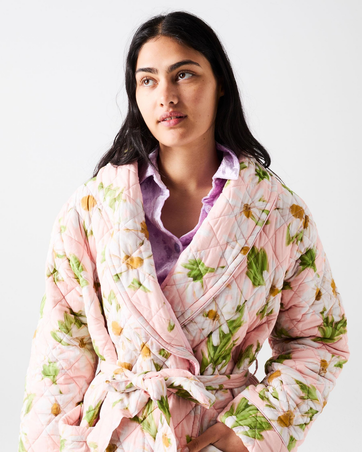 Kip and Co Sweet Daisy Quilted Cotton Robe - S/M - L/XL