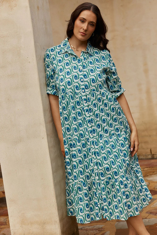 IBISA Nashville Button Midi - Ocean