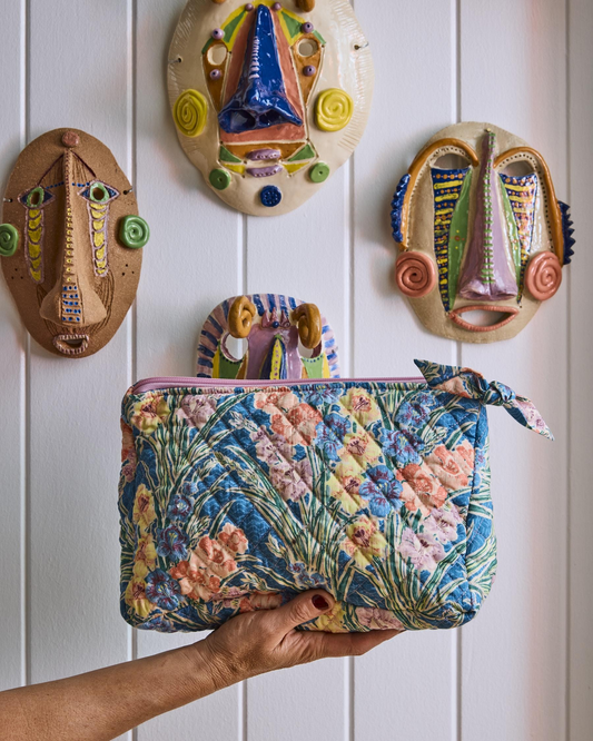 Kip and Co x Anna Spiro Gladiolus Quilted Cotton Toiletry Purse