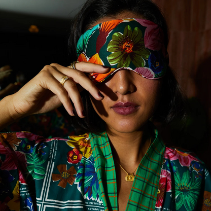 Sage & Clare Ines Silk Eye Mask - Verdant