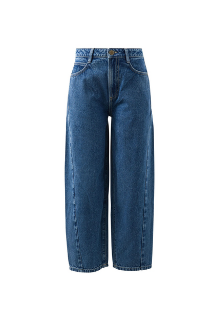 Ceres Life Leah Tapered Barrel Jean - Fresh Indigo