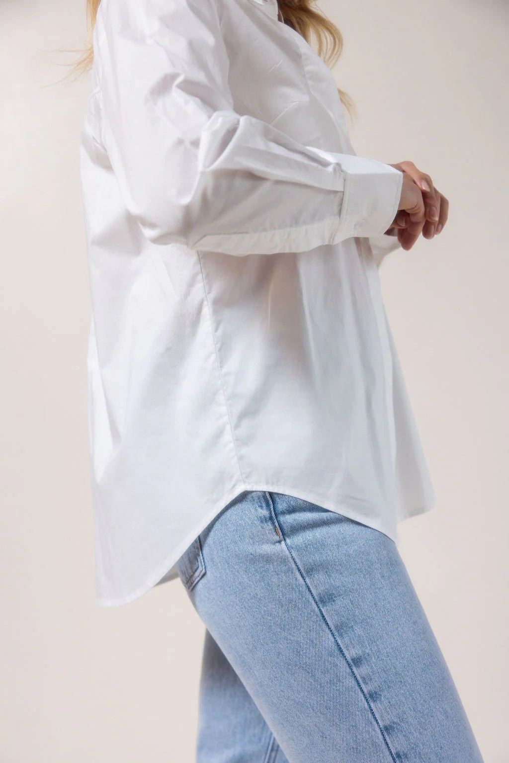 women’s classic long sleeve white shirt | See Saw