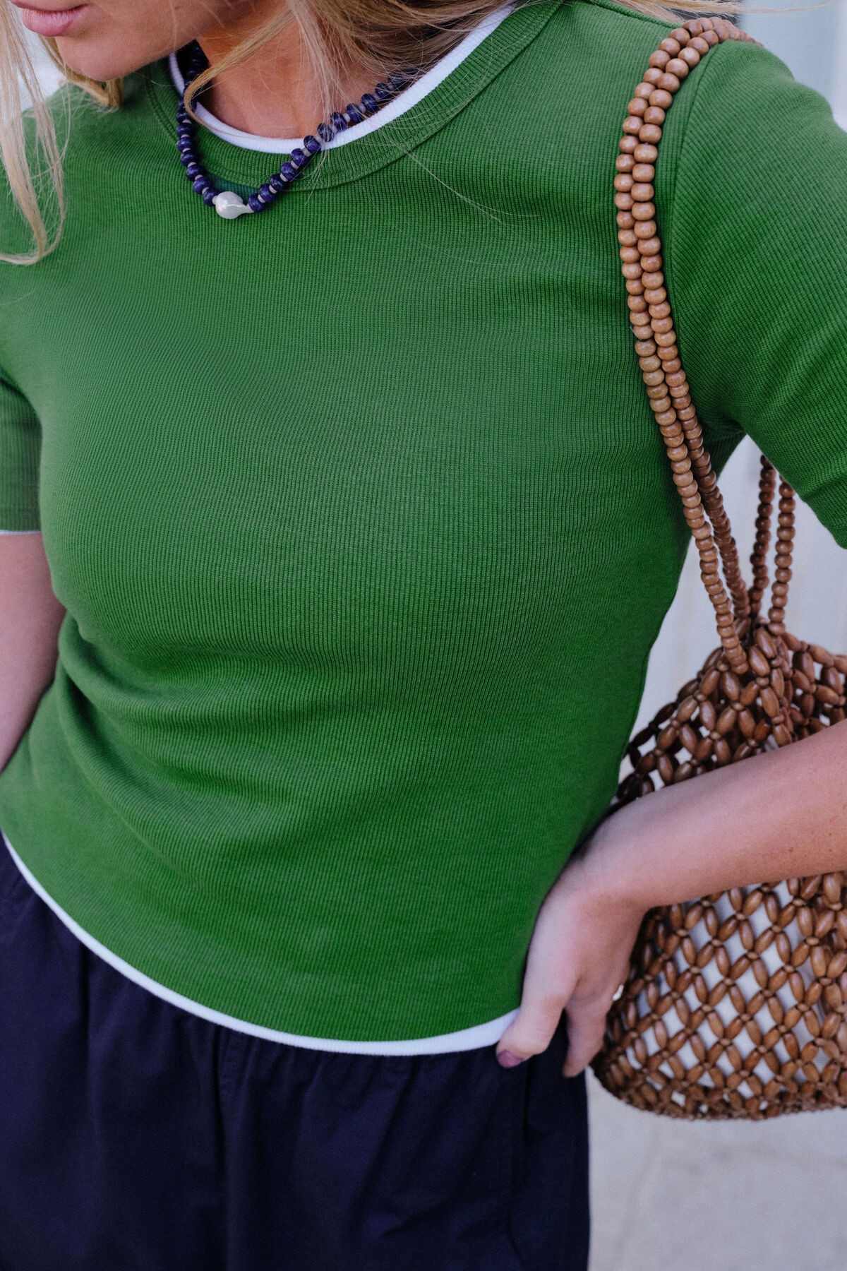 Ceres Life Luella Rib Tee - Basil