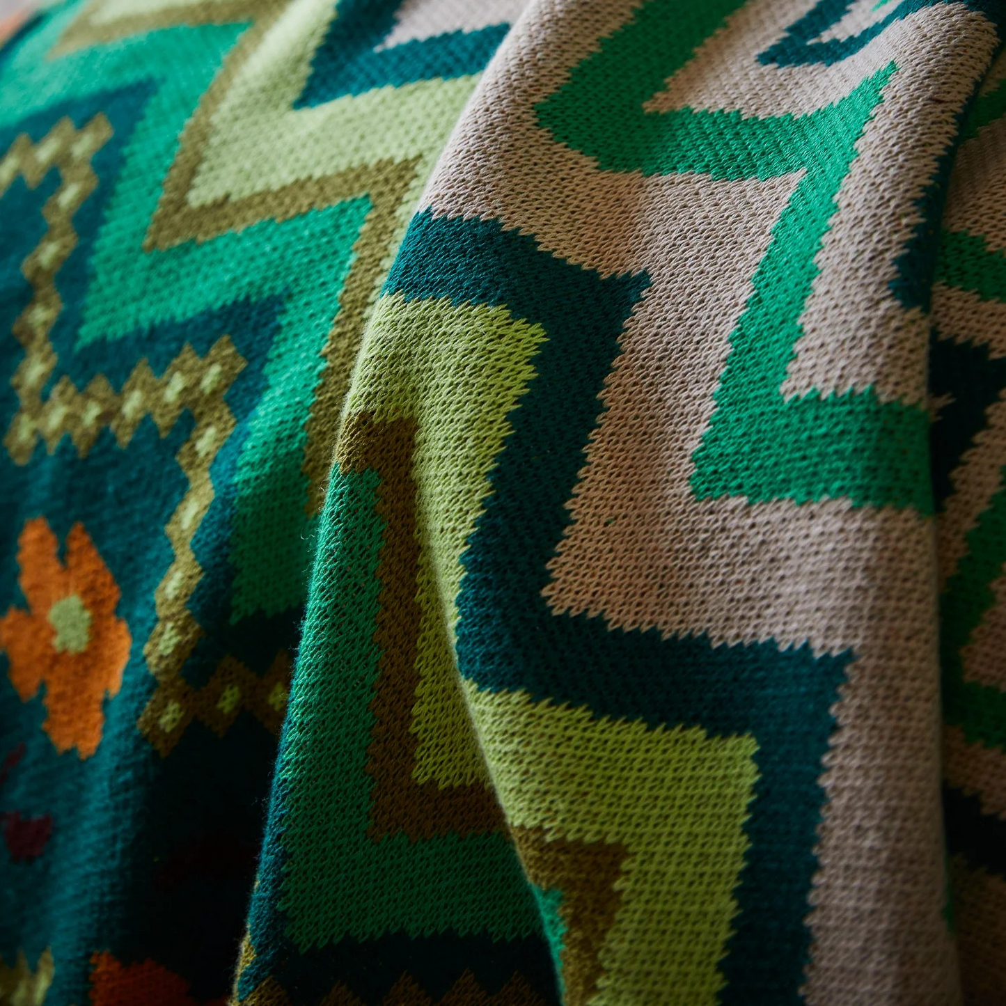 Sage & Clare Calina Cotton Knit Blanket - Verdant