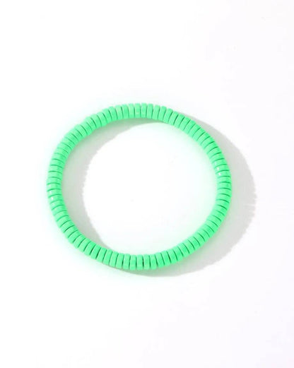 Colourful Enamel Stacking Bracelet Collection in Gold & Silver: Pearl Pop Gold