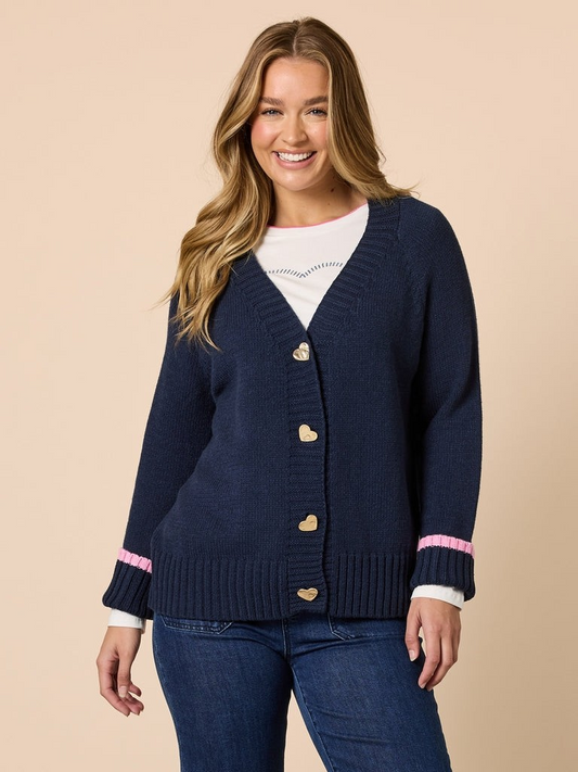 Threadz Back to Love Knit Cardi - Navy