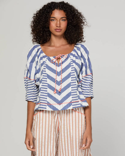 Lucia Top - Ocean Stripe
