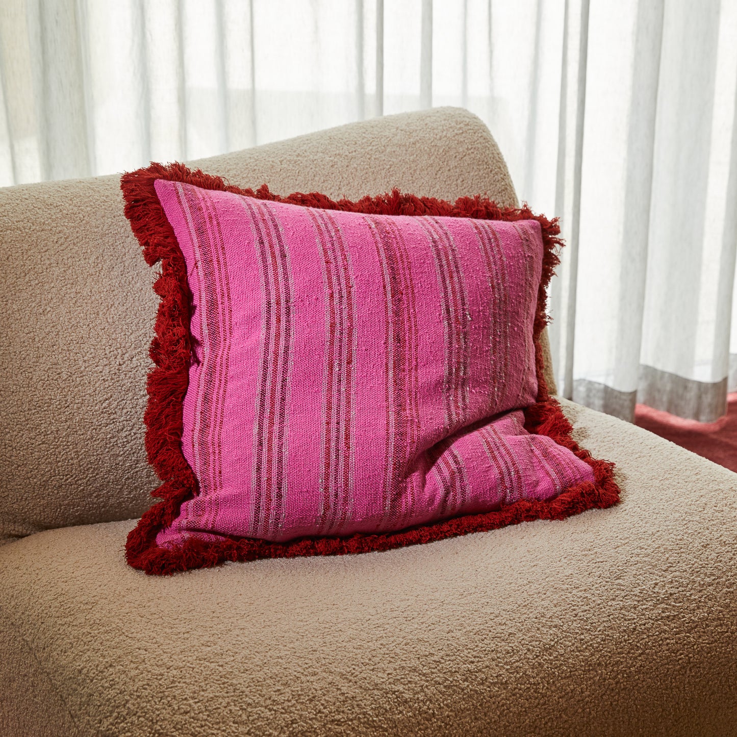 Sage and Clare Nicolette Woven Cushion Pansy