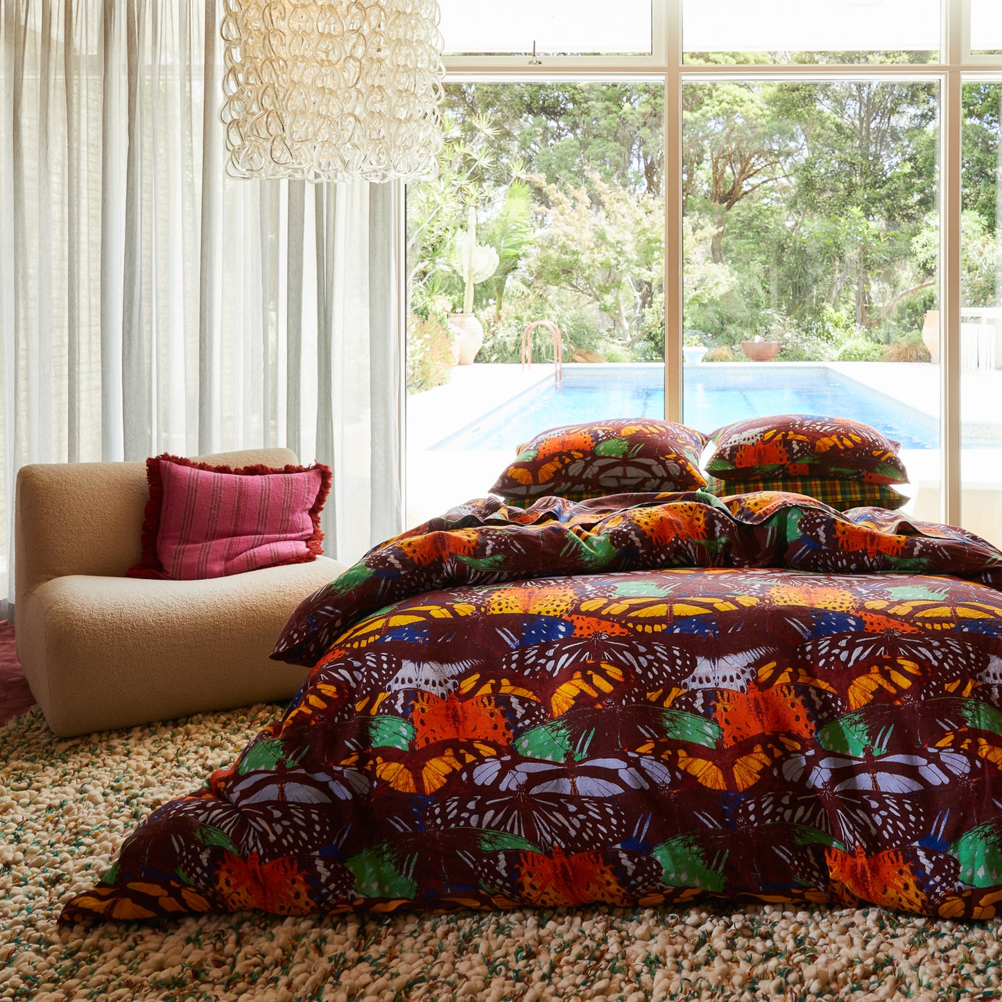 Sage and Clare Nicolette Woven Cushion Pansy