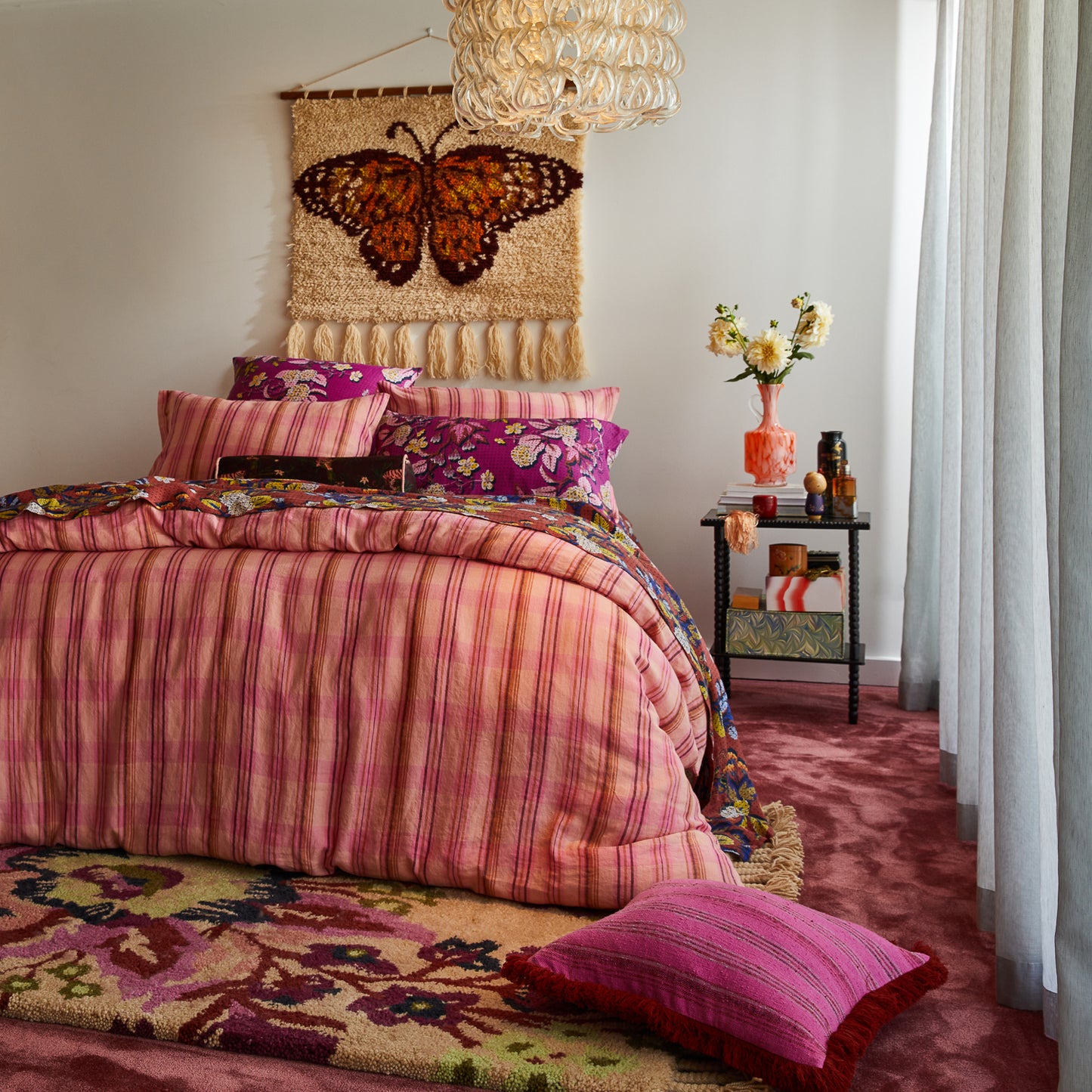 Sage and Clare Nicolette Woven Cushion Pansy