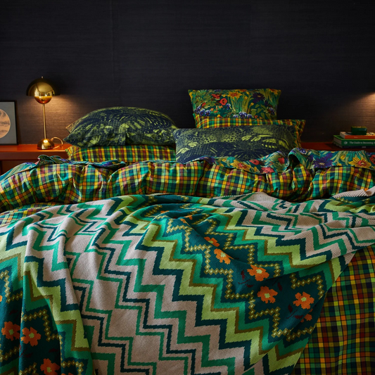 Sage & Clare Calina Cotton Knit Blanket - Verdant