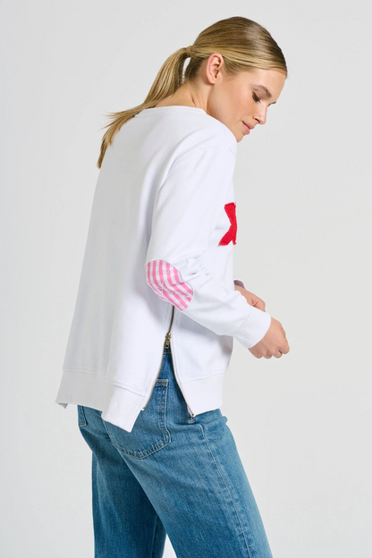 Shirty x EST Classic Zipside XOXO Sweatshirt - White Combo