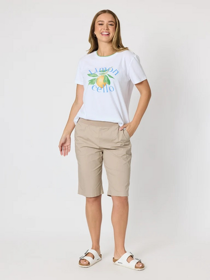 Threadz Limoncello Print Cotton Tee - White
