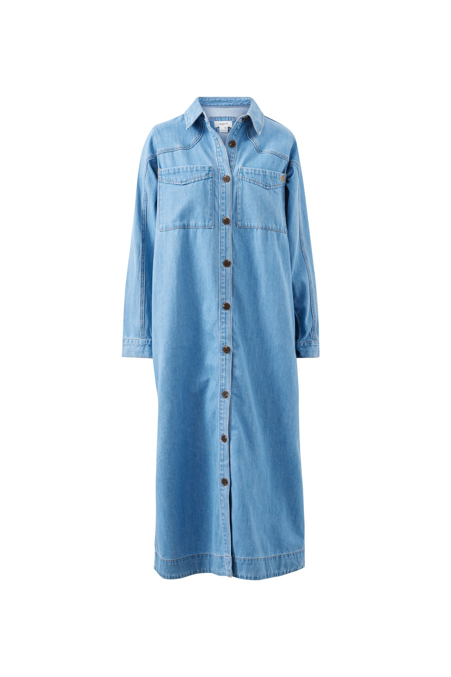Ceres Life Rae Long Sleeve Midi Dress New Vintage Blue