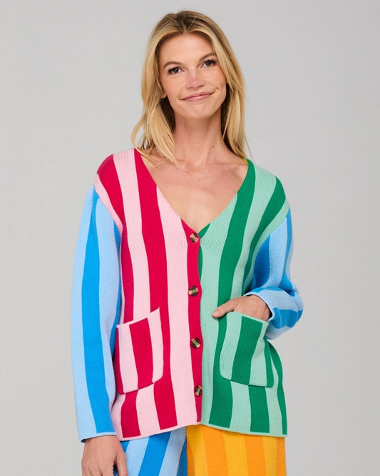 Boom Shankar Rainbow Cardigan - Rainbow Stripe