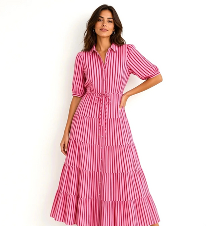 Leoni Australia Jane Dress Red Stripe