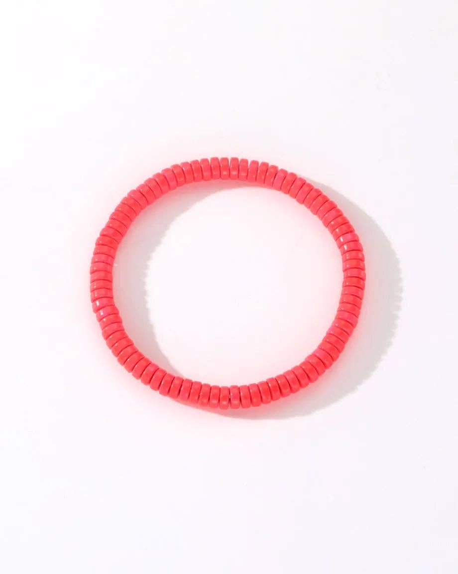 Colourful Enamel Stacking Bracelet Collection in Gold & Silver: Pearl Pop Gold