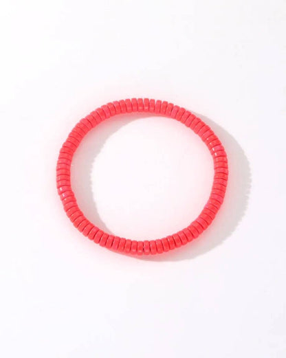 Colourful Enamel Stacking Bracelet Collection in Gold & Silver: Pearl Pop Gold