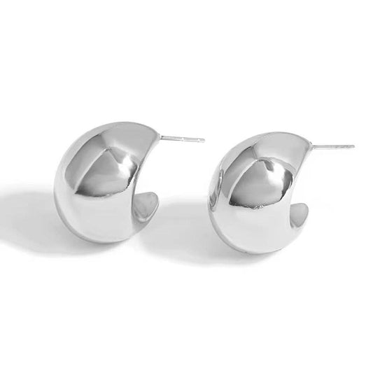 Greenwood Designs Georgia Round Hoop Studs In Silver