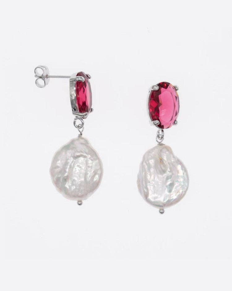 Greenwood Designs Ruby Freshwater Pearl Earrings