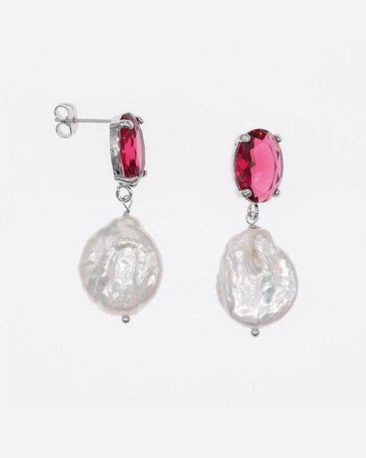 Greenwood Designs Ruby Freshwater Pearl Earrings
