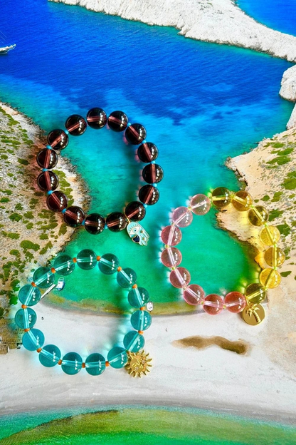Mosk Melbourne glass beaded charm bracelets