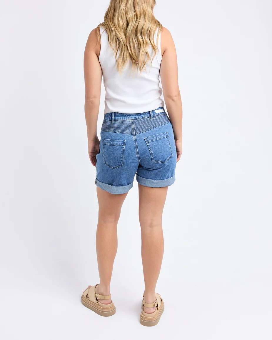 Foxwood Devi Denim Shorts - Mid Blue