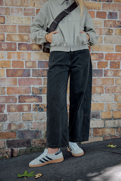 Ceres Life Demi Barrel Jean - Faded Black