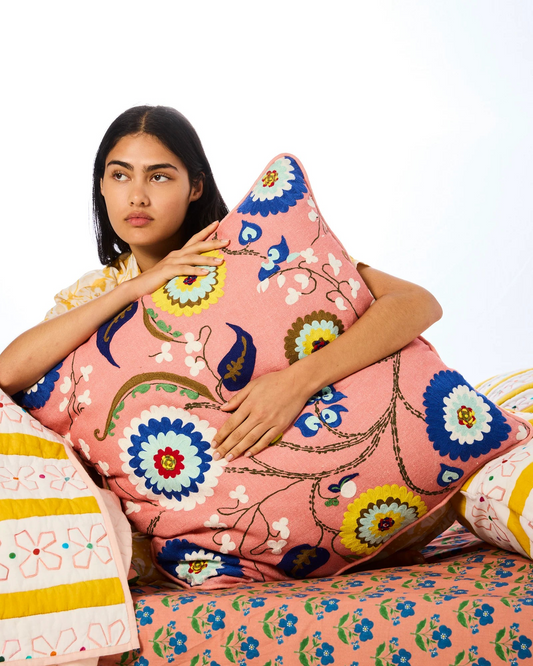 Kip and Co x Anna Spiro Isabelle Sunset Embroidered Cushion