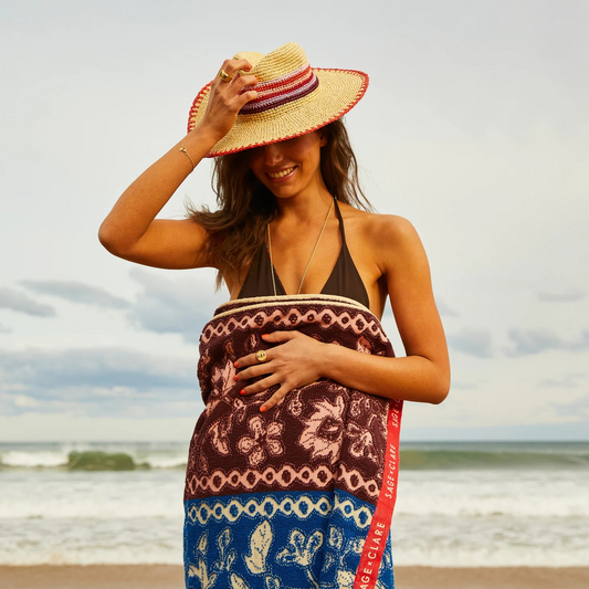 Sage & Clare Luce Straw Hat - Vermillion