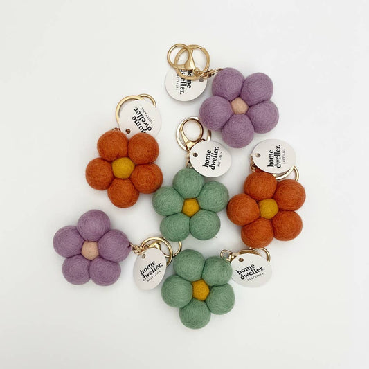 Home Dweller Felt Flower Keychain