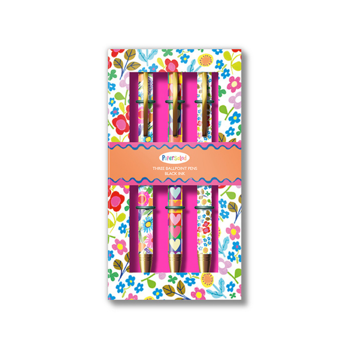Gift Pen Set (3) Flowers Stationery Bright