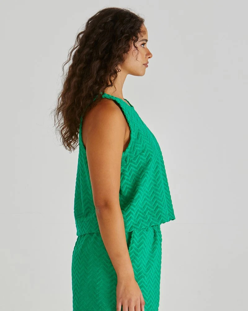 Sass Codi Tank Green Zig Zag