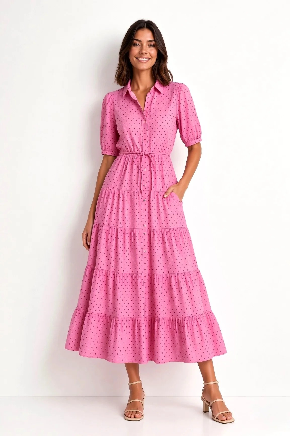 Leoni Australia Jane Dress Pink Square