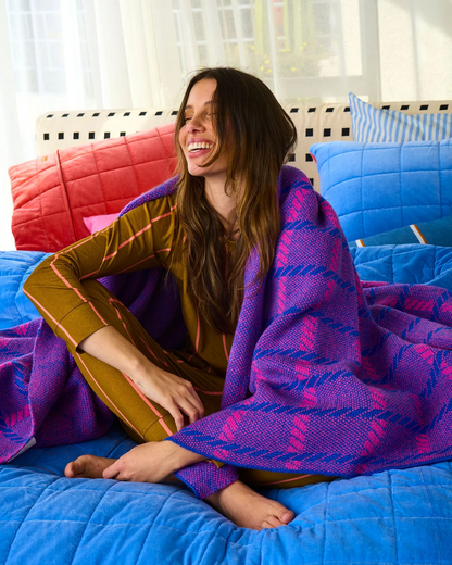 Kip and Co Pink Punch Check Blanket