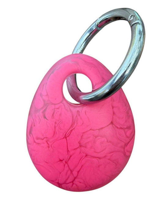 Greenwood Designs Egg Charm Resin Keyrings: Lemon / Silver