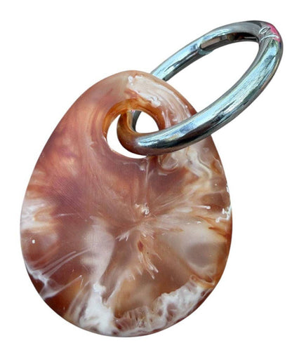 Greenwood Designs Egg Charm Resin Keyrings: Lemon / Silver