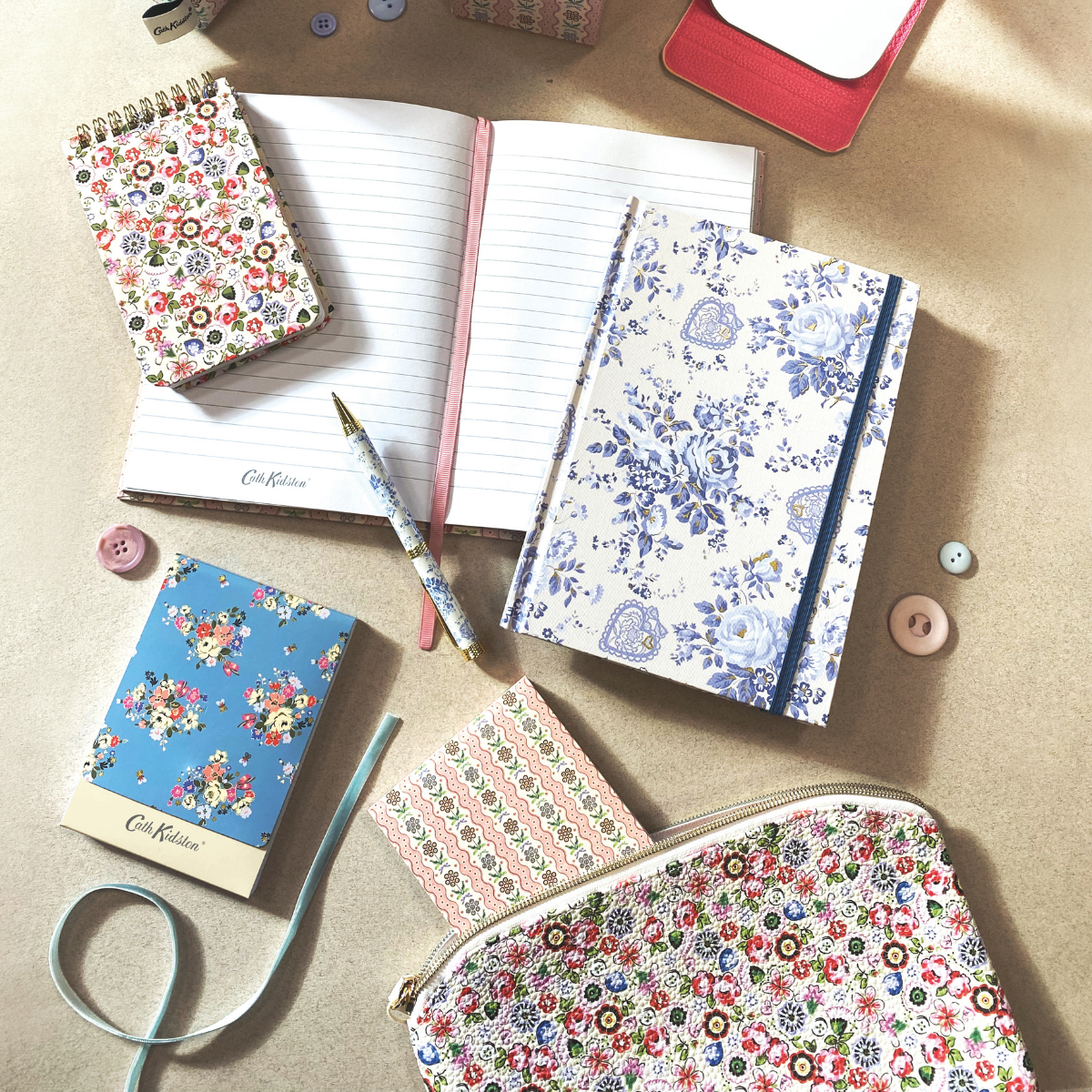 Cath Kidston A5 Notebook (Hard) Flowers Gift Stationery Blue