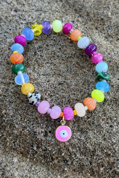 Mosk Melbourne Kismet Kiss colourful evil eye bracelet