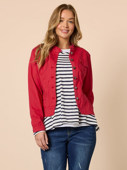 Threadz Maggie Denim Jacket - Red