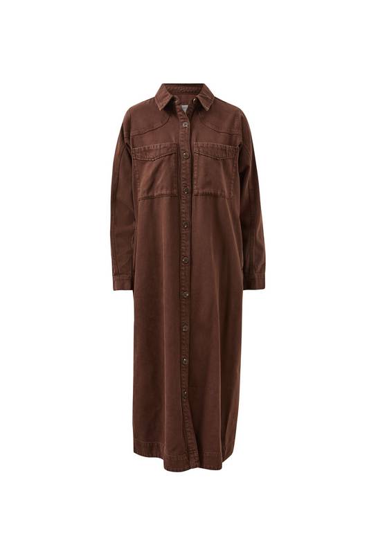 Ceres Life long sleeve midi dress brown | Sterling Belle