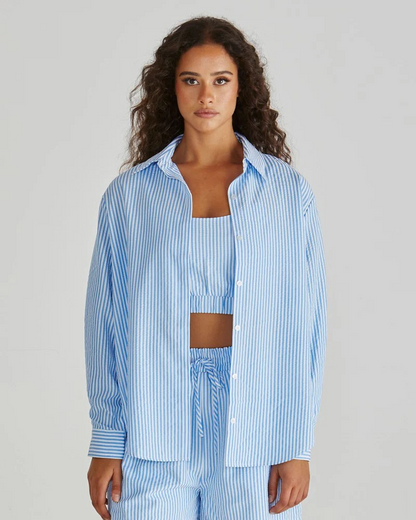 Sass Alani Shirt Blue White Stripe