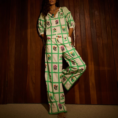 Sage & Clare Florina Wide Leg Pant - Porcelain