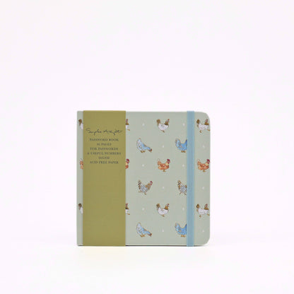Sophie Allport Password Book Hen Blue Gift Pocket